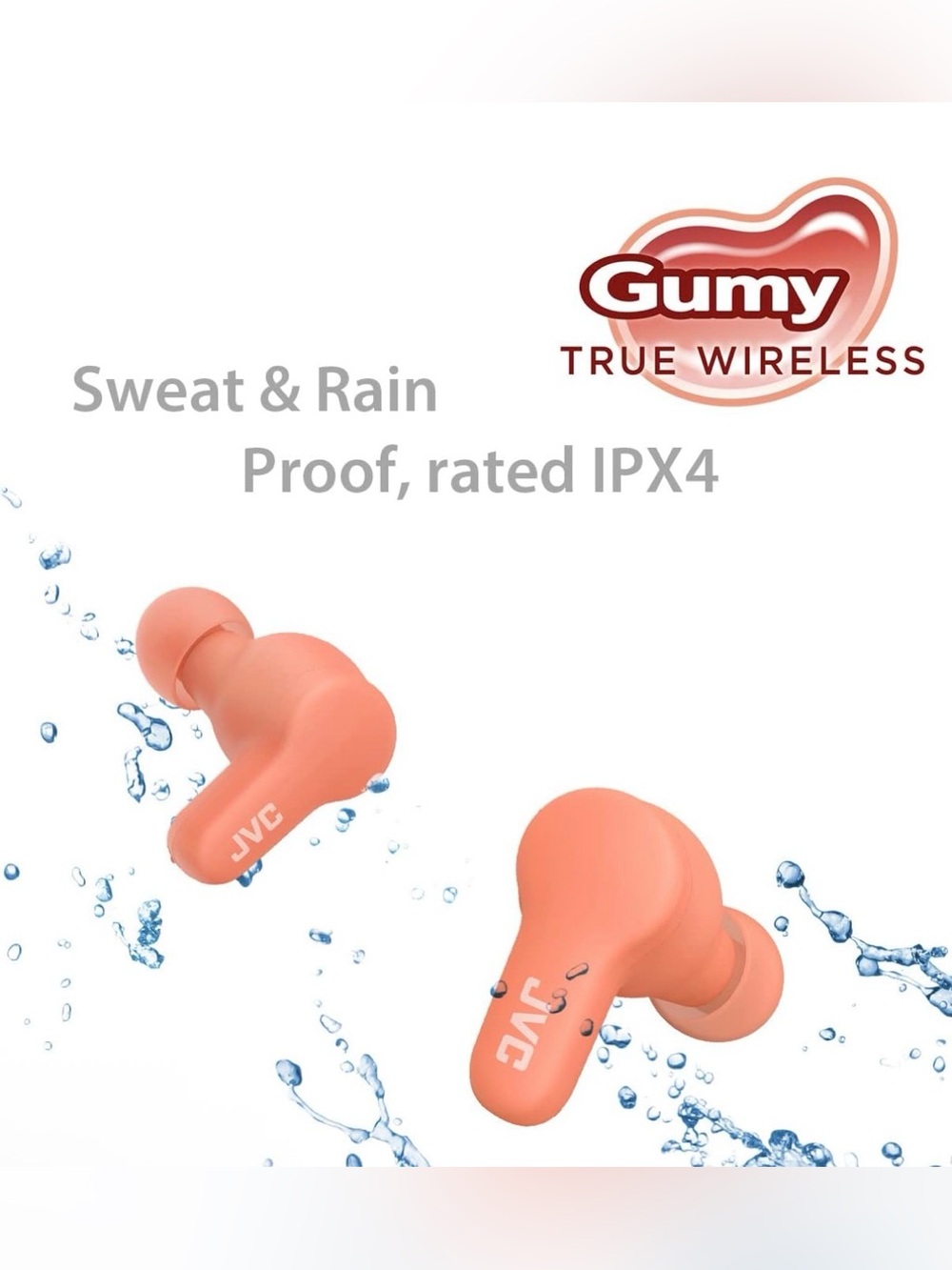 JVC Gumy True Wireless Earbuds - Coral Pink - Picture 3 of 6